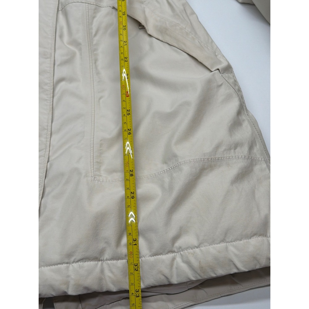 The North Face HyVent Women Parka Jacket Hooded Insulated Cream Beige Longline M - Picture 7 of 16